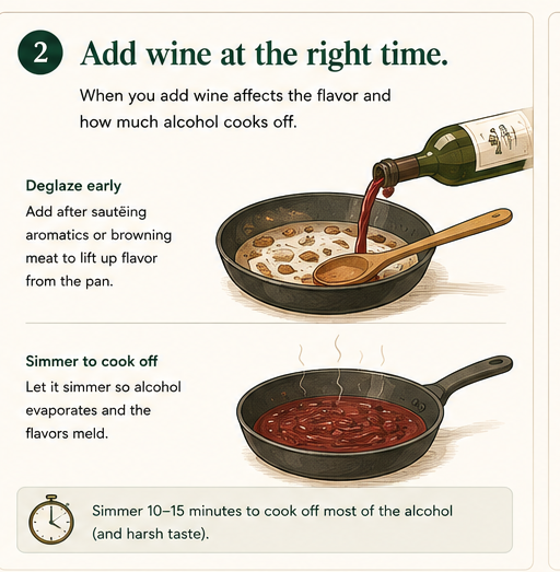 Add wine at the right time